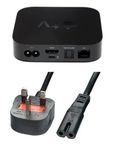 LILMACC® UK 3 Pin Power Mains Adapter Replacement Lead Compatible With Apple TV - (Black)