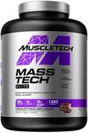 Mass Gainer Protein Powder, MuscleTech Mass-Tech Elite Weight Gainer, Max Protein Weight Gainer, Muscle Gainer Protein Powder for Men & Women, Creatine Supplements, Chocolate Fudge, 3.18 kg