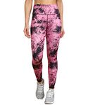 Rock Paper Scissors Premium High Waist Stretchable Gym Tights Leggings Gym wear/Active Wear Tights Yoga Pants Zumba/Dance Womens Workout Tights Gym Tight Tie N Dye Print Pink