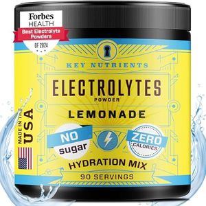 KEY NUTRIENTS Multivitamin Electrolytes Powder No Sugar - Refreshing Lemonade Electrolyte Powder - Endurance & Energy Supplement - Hydration Powder - No Calories - 90 Servings - Made in USA