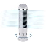 EPISENT 16'' Oscillating Tower Fan | Bladeless | 3 Speeds | Quiet Cooling | Personal Mini Desktop Fan | Ideal for Home, Office, Bedside Table | White