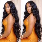 Bele 13x6 Transparent Lace Front Wigs Body Wave Human Hair 180% Density HD Lace Front Wigs Brazilian Virgin Huamn Hair for Black Women Natural Color Pre Plucked with Baby Hair 20inch