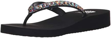 Yellow Box Women's Zemily Flip Flop, Black/Multi, 8 M US