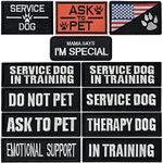 12 Pieces Service Dog Therapy Dog Don't Pet in Training No Touch Full Embroidered Badge Emblem Patch for Service Dogs Harness Vest Clothes