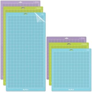 ReArt Cutting Mat Variety 6 Packs for Cricut Maker 3/Maker/Explore 3/Air 2/Air/One Adhesive Sticky Replacement - Strong, Standard, Light, 12in x 12in x 3 Packs, 12in x 24in x 3 Packs.