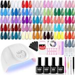 LKEE Gel Nail Polish Kit with U V Light, 36 Colors Gel Polish Nail Kit 65 Pcs Polish Set with Manicure Tools At Home Gift for Women