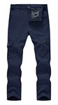 Rdruko Men's Outdoor Waterproof Windproof Fleece Work Cargo Snow Ski Hiking Pants(Navy, CA 34)