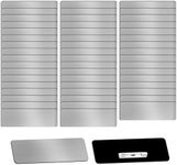 100 Pack Blank Name Tags with Pins - 3 x 1 in Plastic Name Tags for Retail Uniforms & Employee ID - Suitable for Laser Printers for Restaurants & Offices（Silver,100 Pack）