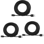 3-Pack 25ft Power Extension Cable for Wyze Cam, Blink, Yi Home Camera and Other Security Camera, Long Micro USB Cord (Black)