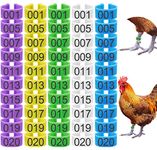 100Pcs 16mm Chicken Leg Rings 5 Colors Numbered Chicken Identification Leg Bands, Poultry Leg Bands Chicken Foot Rings for Ducks Chicks Bantam Guinea Pigeons Goose Gamefowl - Medium