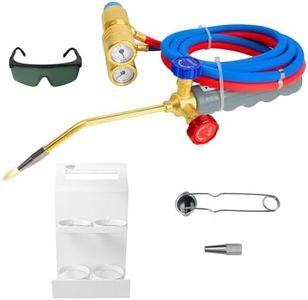 Kodilin Brazing Torch Kit for MAPP Gas & Propane, Brass & Stainless Steel Cutting Torch Kit with Dual Pressure Meters & Metal Case, Welding Torch Set for Soldering, Jewelry, HVAC, Glass Blowing