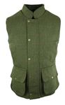 Gillicci MENS BRITISH MADE GREEN DERBY COUNTRY TWEED HUNTING GAME FARMING QUILTED SHOOTING ZIP WAISTCOAT GILET BODYWARMER (UK, Alpha, L, Regular, Regular, Dark Green)