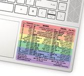 SYNERLOGIC Microsoft Word/Excel (for Windows) Reference Guide Keyboard Shortcut Sticker, Laminated, No-Residue Vinyl (Rainbow/Large)