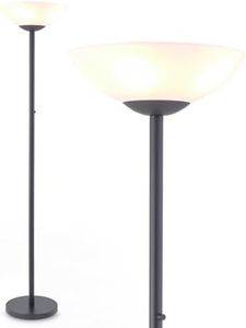 Super Bright Floor Lamp 8000LUMEN - DIMMABLE 30K Energy-Efficient Standing Lamp with Cement Base - for Living Room and Bedroom - Matte Finish, Modern and Elegant Design (Black)