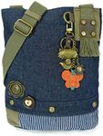 CHALA Patch Cross-Body Women Handbag, Canvas Messenger Bag, Metal Fox - Denim