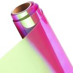 DINOVIN | Pink Holographic | HTV Vinyl Rolls Heat Transfer Vinyl | 20inch x 80inch | Holographic HTV Vinyl PU for Shirts, Iron on Vinyl for Cricut & Cameo - Easy to Cut & Weed for Heat Vinyl Design