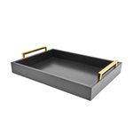 40cm x30cm Serving Trays with Handles, Decorative Serving Tray, Ottoman Trays, Living Room, Bathroom, and Outdoors Decorative Trays (Charcoal, 40cm x 30cm x 5cm)