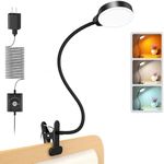 Glocusent 5W 36 LED Reading Clip on Light for Bed, Eye Caring Bed Lamp, 3 Colors & 5 Brightness Levels for Headboard with Adapter, Perfect for Reading, Working & Studying