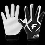 FINGER TEN Football Receiver Gloves Youth Receiving Gloves Pro 3.0 Durable Breathable Flexible for Kids Boys Girls in White Red Black Blue Small Large Medium X-Large (A-White, Small)