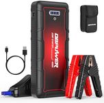 DBPOWER Jump Starter 4000A Peak 88.8Wh Portable Car Jump Starter (Up to All Gas/10L Diesel Engine) 12V Auto Battery Booster Pack with Smart Clamp Cables,Quick Charge, LED Light Jump Box