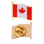 Canada Canadian Country Flag Lapel Pin Enamel Made of Metal Souvenir Hat Men Women Patriotic (Waving Flag Lapel Pin)