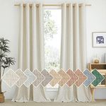 NICETOWN Natural Linen Curtains 84 Inch Long for Living Room Bedroom, Light Filtering Privacy Curtains Grommet Top Soft Thick Linen Textured Semi Sheer Window Drapes for Kitchen, 55 W x 84 L, 2 Pcs