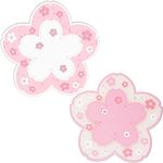 LRMYS Soft PVC Sakura Flower-shaped Coaster Set, 11.5cm Non-Slip Kawaii Cute Cherry Blossom Cup Mats Pad for Home Office Hotel Restaurant Coffee Shop Bar Decoration, 2 Pack Pink & White