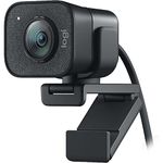 Logitech StreamCam Plus Webcam with Tripod Mount (Graphite), 1080p