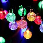 Yorkshire Homeware Solar Garden Lights, 50 LED Crystal Balls Outdoor String Lights Waterproof 8 Modes Indoor/Outdoor Garden, Patio, Yard, Home, Party, Wedding, Festival Decoration (Multi-Coloured)