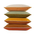 COFEDE Velvet Cushion Covers 18x18 inches Set of 4,Decorative Square mixed color Cushion Cases for Sofa Bed Bench Couch 45x45 cm Yellow