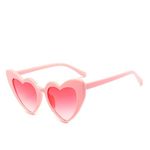 Heart Shaped Sunglasses Clout Goggles Vintage Cat Eye Love Heart Kurt Cobain Glasses Pink 2