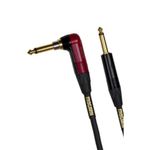 Mogami GOLD INST SILENT R-18 Guitar Instrument Cable, 1/4" TS Male Plugs, Gold Contacts, Right Angle silentPLUG to Straight Connectors, 18 Foot