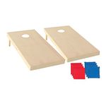 Triumph Sports 2x4 and 2x3 Solid Wood Premium Cornhole Sets - Birch Veneer Plywood - Solid Wood Rear Legs - Interior Bag Storage - 8 Bags Included.