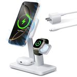 ESR 25W 3-in-1 Compatible with MagSafe Charger Stand, Made for Apple-Certified Magnetic Charger, 15W Charging for iPhone 17/16/15/14/13/12, AirPods Pro 4/3/2, Phone-Cooling, White