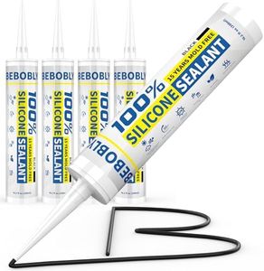 BEBOBLY Black Silicone Caulk & Sealant, 100% Waterproof Silicone Caulking, Silicone Sealant Caulking for Kitchen, Bathroom, RV, Interior & Exterior Use, Shrink & Crack Proof, 10.2 FL. OZ/300ML, 4 Pack