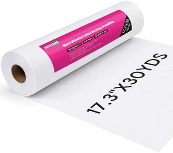 KOVIEDE 17.3" x 30 Yards Mediumweight Single-Sided Iron-On Non-Woven Fusible Interfacing for Sewing, Quilting, Crafting, and Home Decor, White