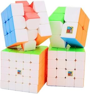 Bukefuno MoYu Meilong 2x2 3x3 4x4 5x5 Speed Cube Gift Box Set Stickerless Magic Puzzle Cubes Speed Cubing Bundle 2x2x2 3x3x3 4x4x4 5x5x5 Puzzle Cube