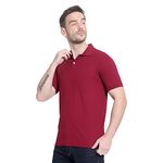 ZITY Men's Regular Fit Polo-T-Shirt-Maroon-L