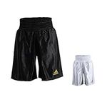 adidas Satin Boxing Shorts Perfect for Boxing, Training, Fitness and Sparring | Made with Lightweight Material and Elasticated Waist with Cord Tightening In Black