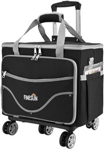 FINESUN Rolling Tote Bag for Women Teacher Bag Rolling Cart Briefcase with Wheels Carry on Wheeled Bag for Work,Office,Craft Black