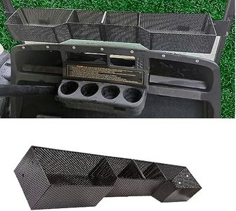 Dr.Acces Golf Cart EZGO Front Inner Dash Storage Basket and Rack Fits EZGO TXT and RXV, Heavy Steel Golf Cart Mesh Basket