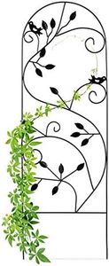 Relaxdays Treillis jardin oiseaux fer, Clôture plante grimpante Grille fleurs métal, Arceau rosier, 120 x 40 cm, noir