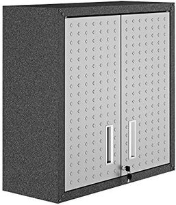 Manhattan Comfort Fortress Floating Garage Storage Cabinet, Black/Grey