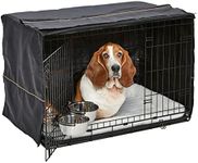 MidWest Homes for Pets iCrate Dog Crate Starter Kit | 36-Inch Crate Kit Ideal for Medium/Large Dogs (Weighing 41-70 Pounds) || Includes Crate, Pet Bed, 2 Bowls & Crate Cover for Dogs