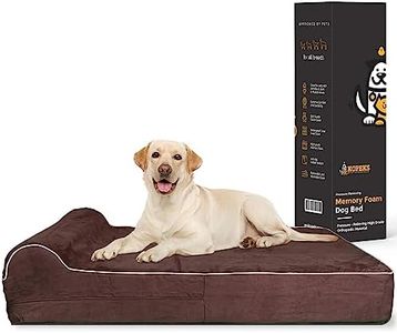 Jumbo Orthopedic - 7-inch Thick Memory Foam Pet Bed with Pillow - Removable Cover, Anti-Slip Bottom - Free Waterproof Liner Included - Sturdy Beds for Large Breed Dogs - Modern, Big