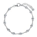 BERRICLE Rhodium Plated Sterling Silver Cubic Zirconia CZ by The Yard Fashion Station Bracelet