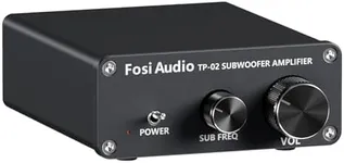 Fosi Audio TP-02 Subwoofer Amplifier Home Audio, Mini Bass Amp Mono Subwoofer Amp, with TDA7498E Chip 220W Volume and Frequency Control, for Powered Passive Subwoofers Bass Shakers