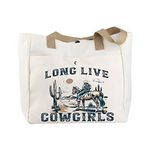 Western Country Southern Cowgirls Gift Western Women Long Live Cowgirls Cosmetic Bag Western Bags Western Rodeo Zipper Pouch, Off White, Long Live Cowgirl (Long Live Cowgirl To CA)