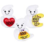 My OLi 6” Stuffed Halloween Ghost Toys Sitting Plush Dolls with Heart/Candy Corn/Moon Pack of 3 Halloween Ornaments Lovely Gift for Kids