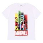 Marvel Comics Team Stripes T-Shirt, Kids, 2-13 Years, White, Official Merchandise